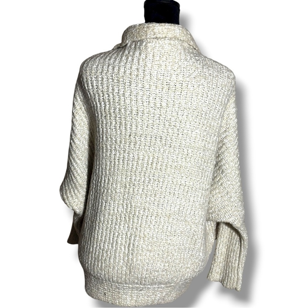 Windsor Elegant Cream Women's Knit Dolman Sleeve Cozy Oversized Cardigan - Picture 5 of 15